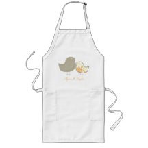 Sweet Damask Chicks Yellow Custom Gift Apron