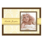 Sweet Damask Chocolate Birth Announcement (lemon)