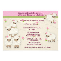 Sweet Dreams LAMB Baby Shower invitation girl SDK
