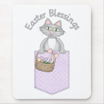 Sweet Easter Blessings Kitty Cat Pocket Mouse Pads