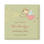 Sweet Fairy and Stars Save Date Birthday Magnet