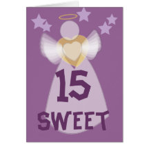 Sweet Fifteen Angel-Customize Greeting Card