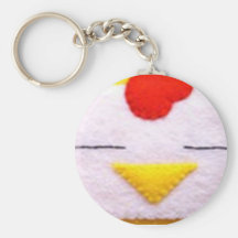 Sweet fluffy chicken key chain