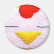 Sweet fluffy chicken refrigerator magnets