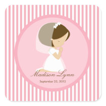 Sweet Girl First Holy Communion Sticker Pink