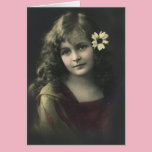 Sweet Girl With Flower cards