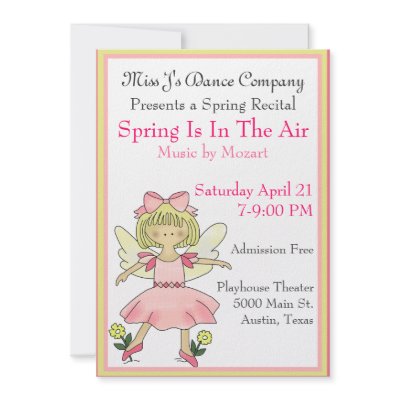 Sweet Girl's Dance Recital Invitation by DizzyDebbie