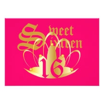 Sweet Golden Tiara Invitation-Customize