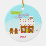 Sweet greetings gingerbread house holiday ornament