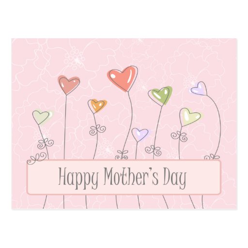 Sweet heart balloons happy mothers day postcard