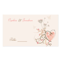 Sweet Heart & Butterfly Swirl Table / Place Card / Business Card