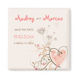 Sweet Heart & Butterfly Swirls Save Date Magnet