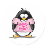 Sweet Heart Penguin Stickers