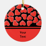 Sweet Hearts Black 'text' 2 sides Christmas Ornaments