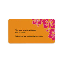 Sweet Hibiscus Wedding Custom Address Label