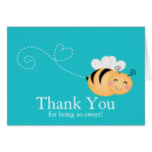 Sweet Honey Bumble Bee Thank You Note Card