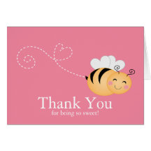 Sweet Honey Bumble Bee Thank You Note Card