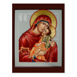 Sweet Kissing Mother of God Prayer Card Postcard