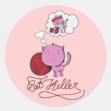 sweet kittie or rat killer round sticker