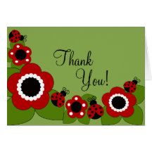 Sweet Ladybug Thank You Note Greeting Cards