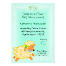 Sweet Lamb Baby Shower Invitations