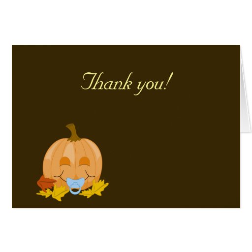 Sweet Lil Pumpkins Pacifier Thank you Note Cards