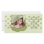 Sweet Little Pea Baby Boy Birth Annoucement Personalized Photo Card