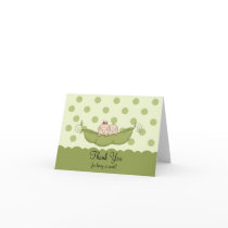 Sweet Little Pea Twins Thank You Note Card