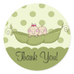 Sweet Little Pea Twins Thank You Sticker