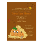Sweet little Pumpkin Fall Baby Shower Invitation Postcards