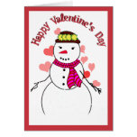 Sweet Little Snow Girl - Happy Valentine's Day Greeting Cards