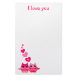 Sweet Love Owls Stationery Paper