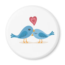 Sweet lovebirds fridge magnet