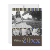 Sweet Memories Graduation Invitation (Blue Stripe)