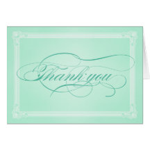 Sweet Mint Green Fancy Thank You Card