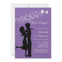 Sweet Modern Couple in Love Engagement Invitations