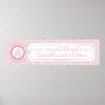 Sweet One Girl Baby Shower Banner Poster