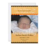 Sweet Orange Polka Dot Baby Boy Announcement