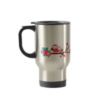 Sweet Owls on a Branch Travel Mug