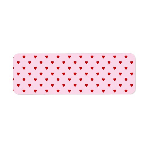 Sweet pattern of red hearts on pink. return address labels