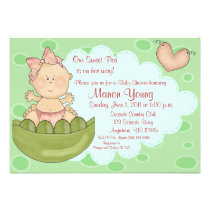 Sweet Pea Girls Baby Shower Invitation invitations