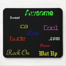 Sweet, Peace, Love, Rock On,mousepad