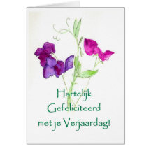 Sweet Peas Birthday Card - Dutch Greeting