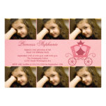 Sweet pink carriage 6 photo birthday party invite