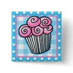 Sweet Pink Cupcake Button
