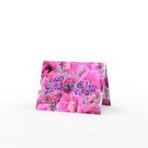 Sweet Pink Flowers Thank You Note Card