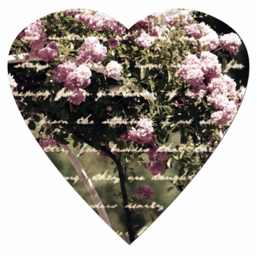 Sweet Pink Garden of Roses Heart Photo Cutout