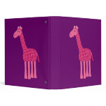 Sweet Pink Giraffe Vinyl Binders