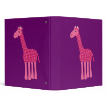 Sweet Pink Giraffe Vinyl Binders