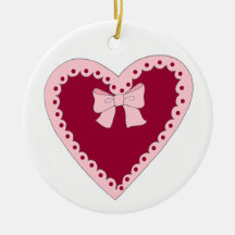 Sweet Pink Heart Christmas Ornaments